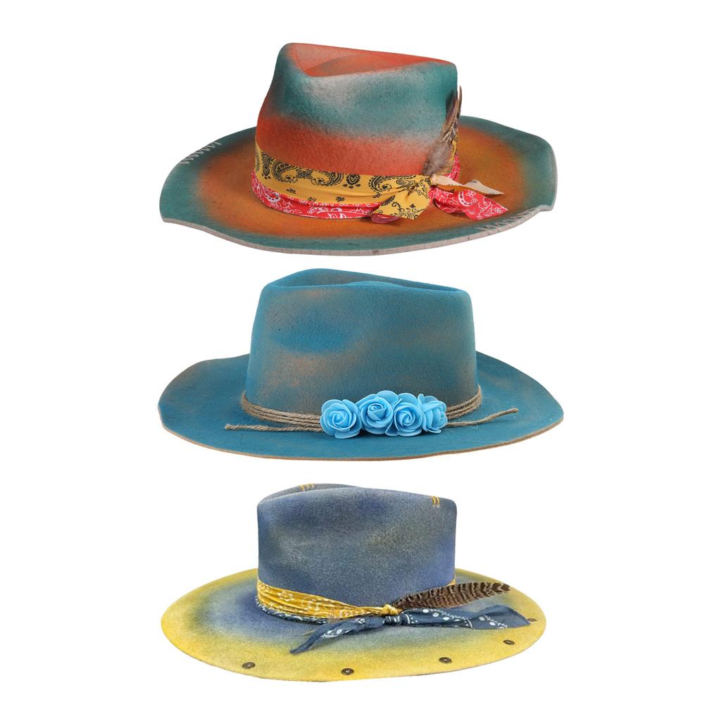 Cappello Homburg Panama Vintage Cappello da Rancher Western dell'Età Vittoriana Trilby Versatile Cappello a Cilindro per Cena Abbigliamento Casual all'Aperto