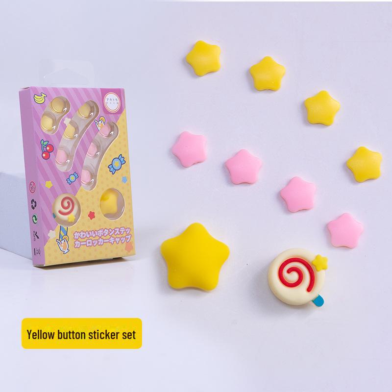 

Колпачки для джойстиков в стиле Кирби для OLED — бесклеевые и совместимые с корпусом button sticker set жёлтый