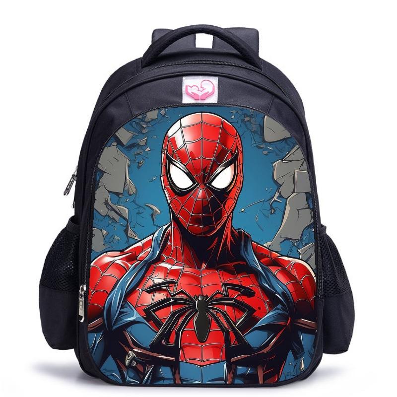 Children'S Shoulder Bag Web‑pattern Spider-Man Cartoon Printed School Bag