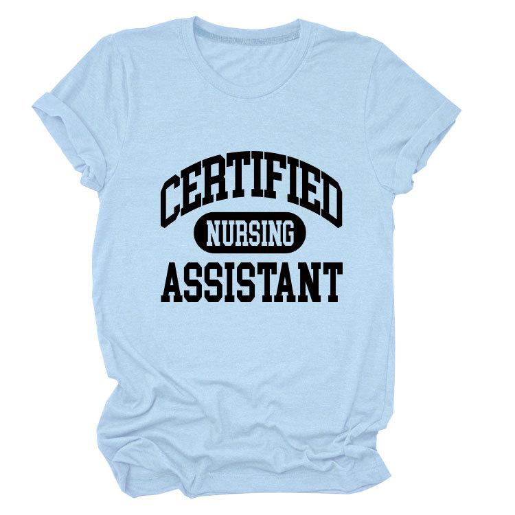 Certified nursing new short-sleeved women's fashion T-shirt large size