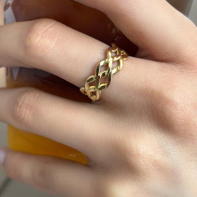 Stainless Steel Ring Vintage Classic Hollow Design Minimalist Tiny Ring For Women Zircon Banquet Popular Fashion Noble Gifts