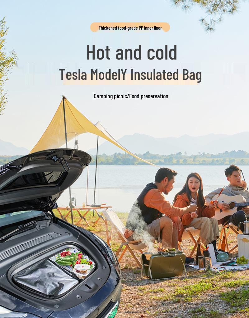 Tesla MY/3 Front Trunk Insulation Bag - Waterproof Outdoor Food Storage & Car Travel Organizer