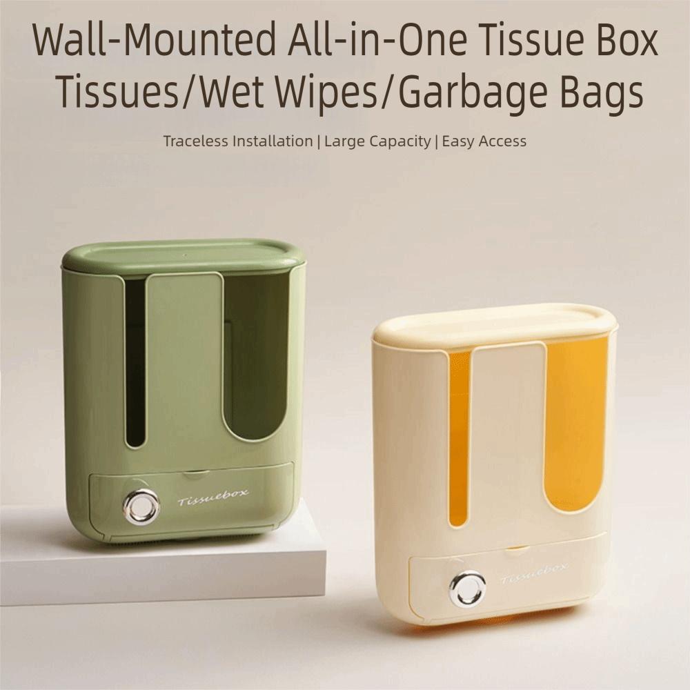 Thickened Wall Mounted Tissue Box 3 in 1 Waterproof Wet Wipe Storage Boxes Multifunctional Napkin Paper Case