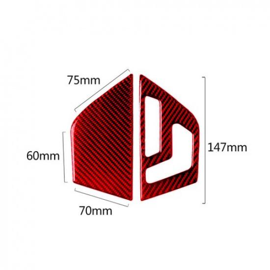 Red Carbon Fiber Seat Console Button Cover For Mercedes-Benz C-Class W204 Type A