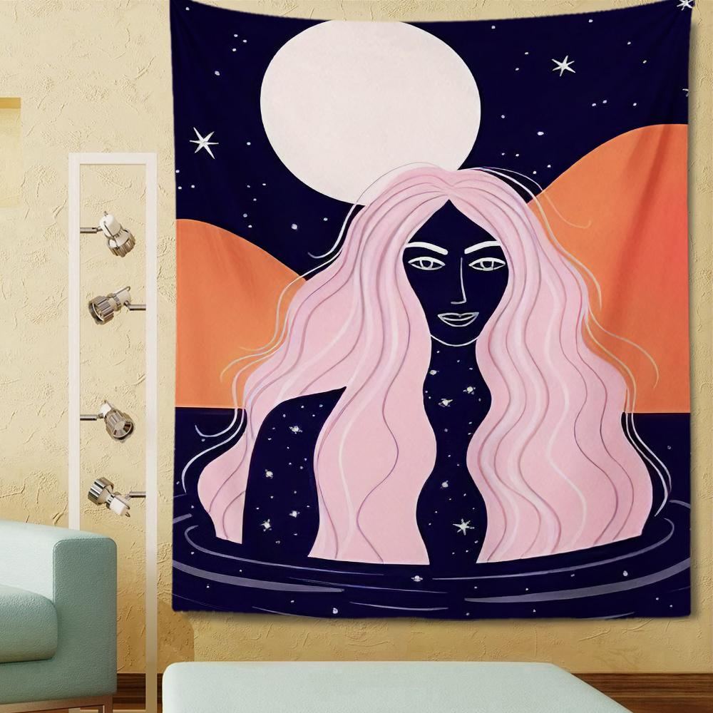 Indian girl tapestry mandala bohemian decoration lace hippie witchcraft divination custom your pattern