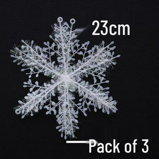 11CM Brushed Plastic Snowflake Christmas Tree Ornament - Ideal for Hotel Window Decoration