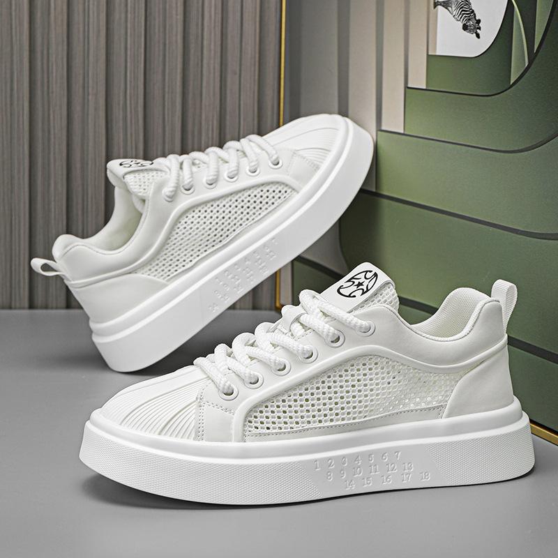 Men's 2025 new summer mesh breathable mesh sports and leisure men's shoes thick baseplate shoes versatile little white tide shoes