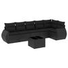 VidaXL Garden Lounge Set with Cushions 7 Pcs, Patio Sofas, Patio Furniture Set, Outdoor Furniture, Black 3221394