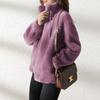 Women Autumn Winter Coats Zipper Cardigan Plush Thick Warm Coat Loose Oversized Outerwear