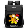 Schulrucksack mit mehreren Fächern, Große Cartoon Garfield Schultaschen für Jungen, Strapazierfähiger Kinderrucksack für Alter 6-10