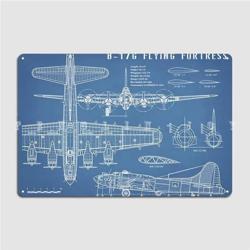 Vintage B-17 Bomber Plane Metal Sign Club Home Pub Garage Create Poster Tin Sign Poster 20x30cm
