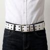 Solid Color Canvas Waist Belt Double Row Woven Belts Versatile Men's Belt  Jeans Wear