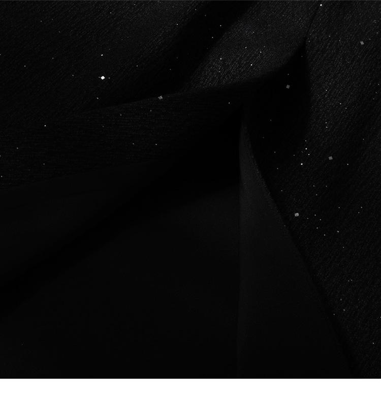 Women's High Waist Wool-Blend Sequined A-line Skirt - Autumn/Winter Slimming Bodycon with Slit