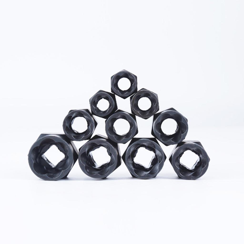 High Section Impact Nut Bolt Extraction Tool Set SAE Sizes Internal Helical-Grip Stripped Nut Bolt Extractor Socket 10x
