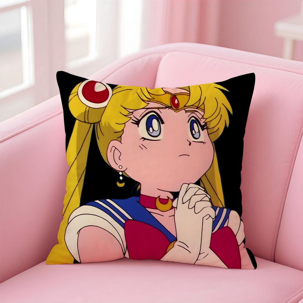 Anime S-Sailor Moons Cushion Cover Comfortable Reversible Pillow Cover Ideal For Car Sofa Bedroom & Beyond