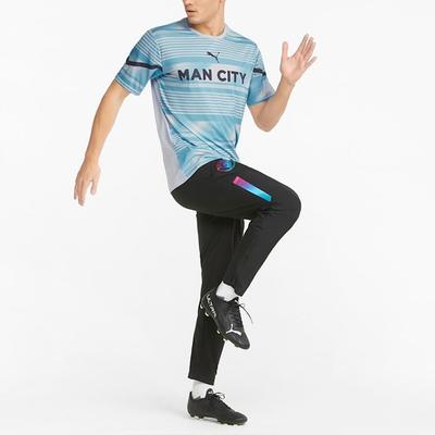 MCFC CNY T Shirts Men's Light Blue Crew Neck Moderate Straight Fit 765178-01