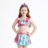 Girls Mermaid Bikini Three-piece Swimsuit Cross-border Explosion Sequined Girls Beach Skirt Split Swimsuit