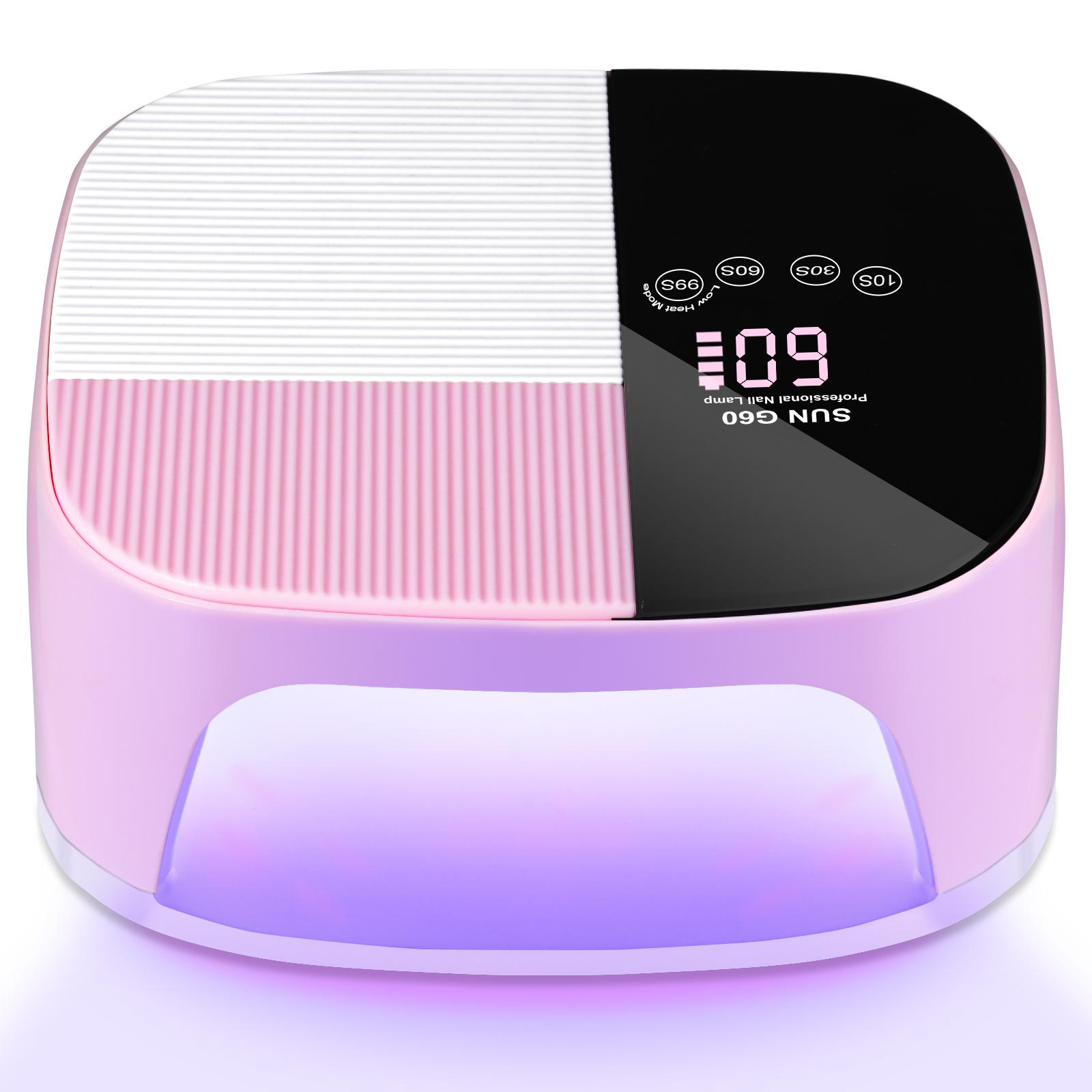 

High Power Nail Lamp 45 UV LED Gel Nail Light With 4 Timers and LCD Display Quickly Curable Gel Nail Polish LED Dryer Tools US рожевий
