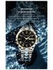 Men's Waterproof Luminous Quartz Watch with Leather Strap & Steel Band