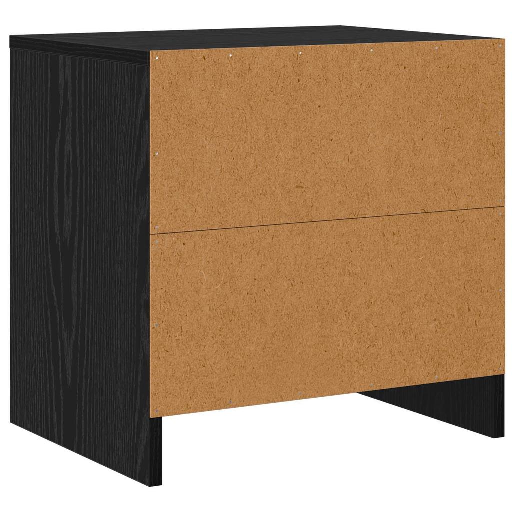 Nightstand Black Oak Effect 45 x 34 x 44.5 cm Engineered Wood