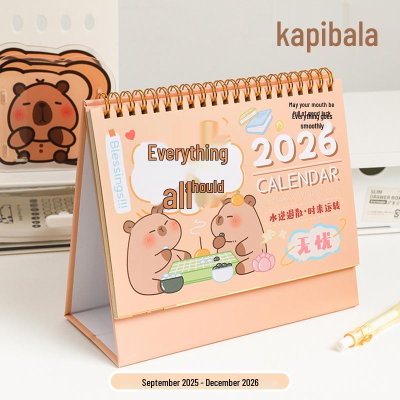 2026 Cartoon Desk Calendar: Cute Creative Desk Ornament with Index for Self-Discipline Check-in - Enterprise Special Edition