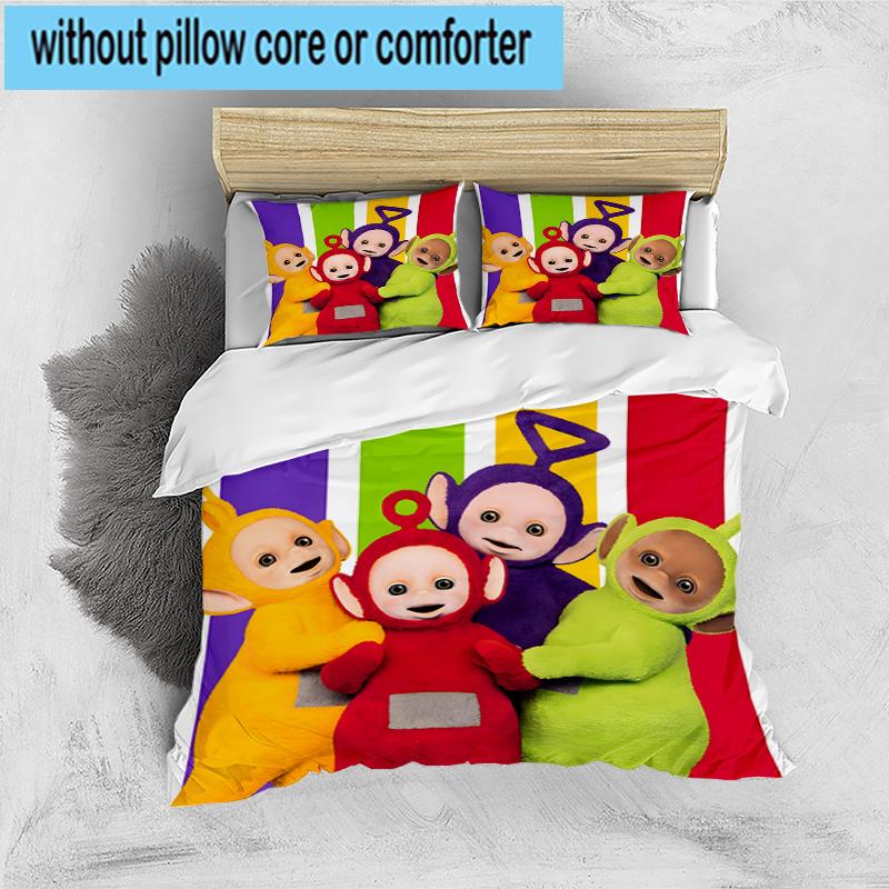 3PCS Tele-tubbies Celebration 3pcs Bedding,Including 3PCS Duvet Cover And 2pcs Pillowcases Perfect for Christmas,Ideal for Bedroom, Dormitory