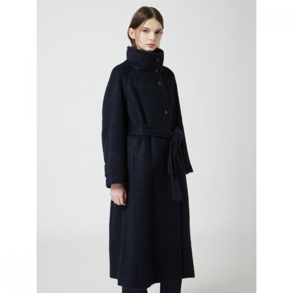 Cappotto Lungo Collo Alto in Misto Alpaca C254msg031