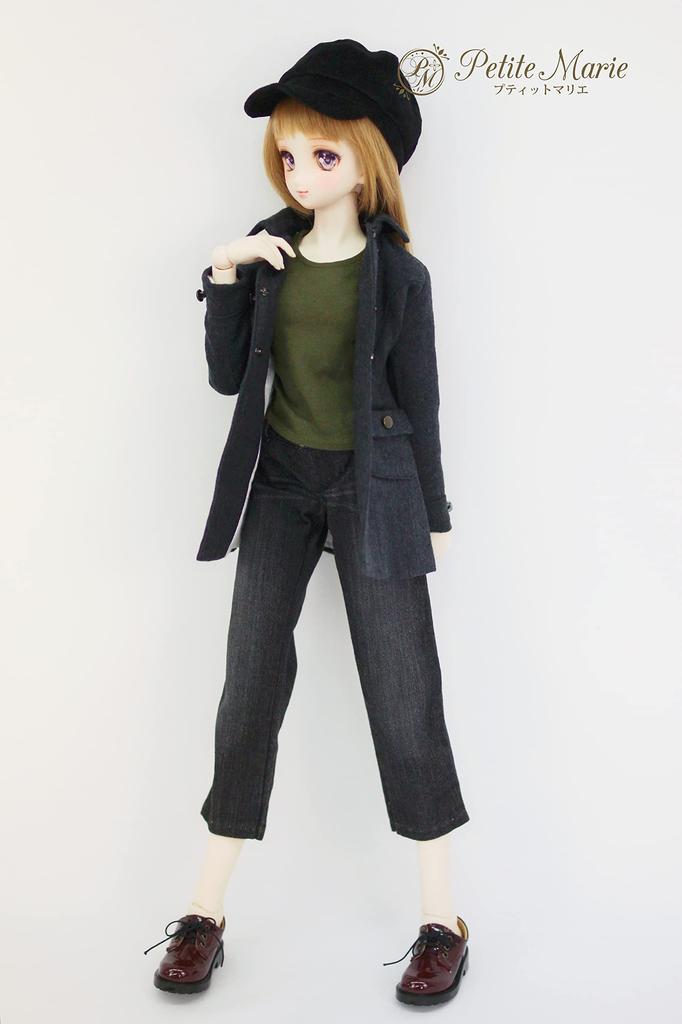 DD Compatible Okayama Processing Wide Jeans Black KOJIMA Processing Jeans Processing Wide Jeans Stretch Denim Vintage Processing 60cm Doll BJD Doll