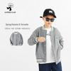 Korean Style Boys' Striped Stand-up Collar Long Sleeve T-shirt - Spring/Autumn Collection