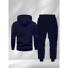 Saturn Planet Printed Hoodie Sportswear Drawstring Hoodie Pants Set Casual Street Style Fashionable Men's Essential