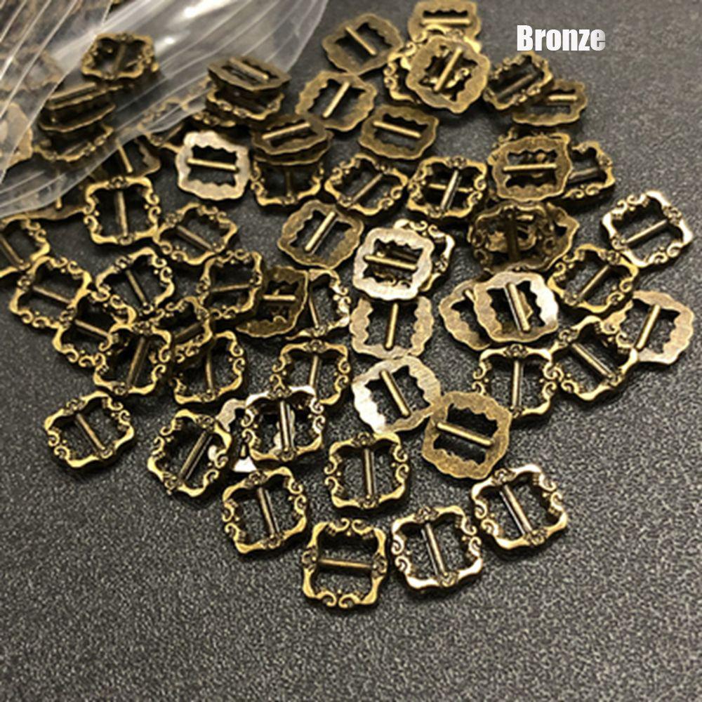 20/40pcs High Quality 4 Colors Girls Diy Dolls Buckles Tri-glide Buckle Pattern Belt Buttons Bags Accessories