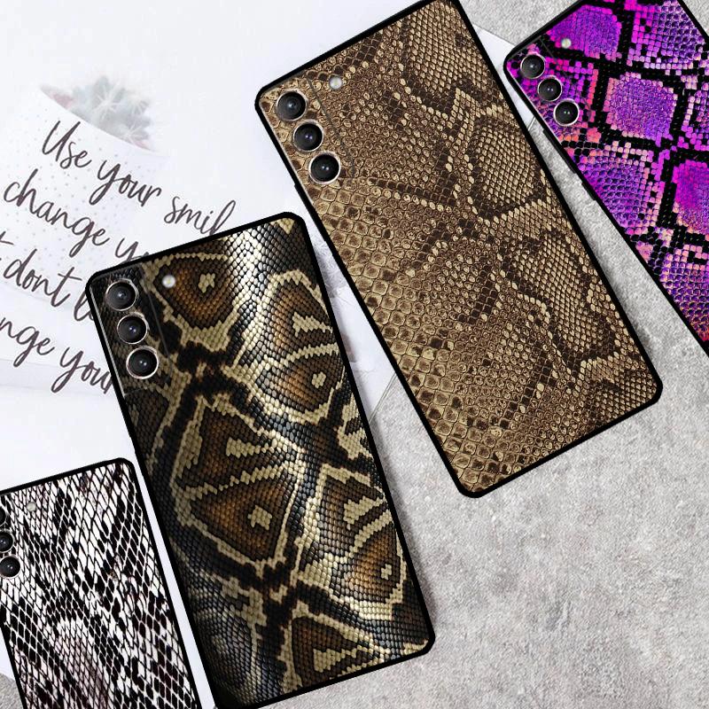 Snake Skin Case For Samsung Galaxy S21 S20 FE S22 S23 S24 Ultra Note 10 Plus Note 20 S8 S9 S10 Cover