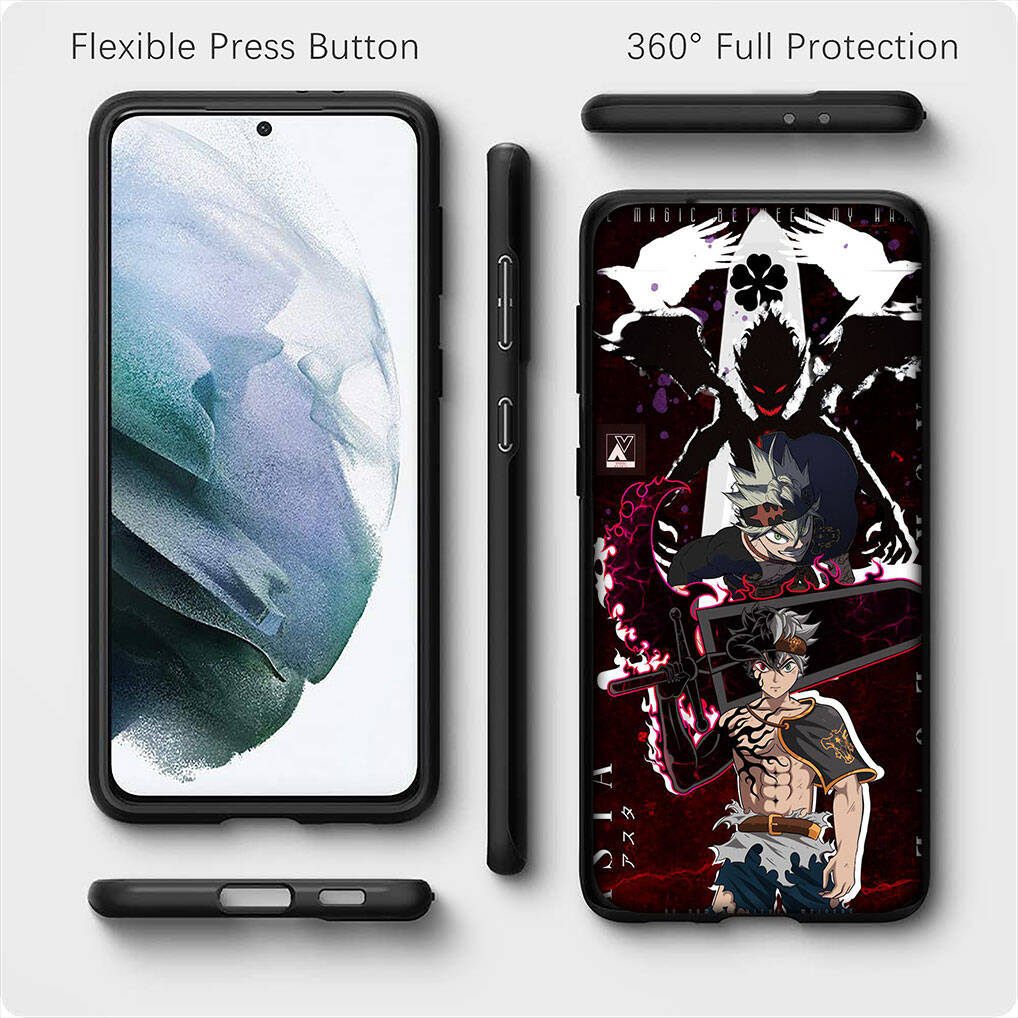 for Samsung Galaxy S25 S24 S23 iPhone 17 16 15 Xiaomi Redmi Note 14 13 12 Plus Pro Max XR A57 Phone Case Cartoon Asta Black Clover OPPO Huawei Cover