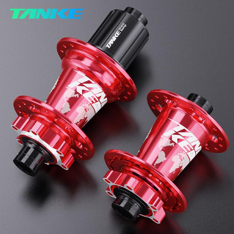 TANKE Mountain Bike 4-Bearing Hub: Quick Release Thru Axle, Iridescent Aluminum Alloy.
