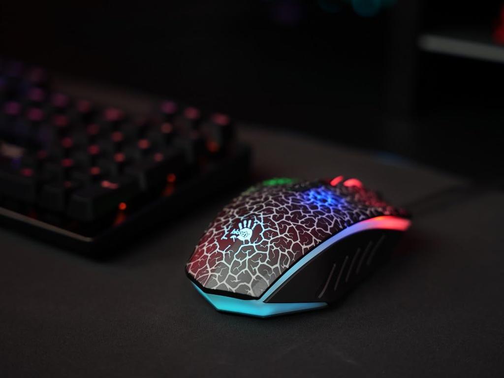 Bloody Optical Gaming Mouse with Lightstrike Switches Scroll Fully Programmable Advanced Macro (LK) & - (A70)