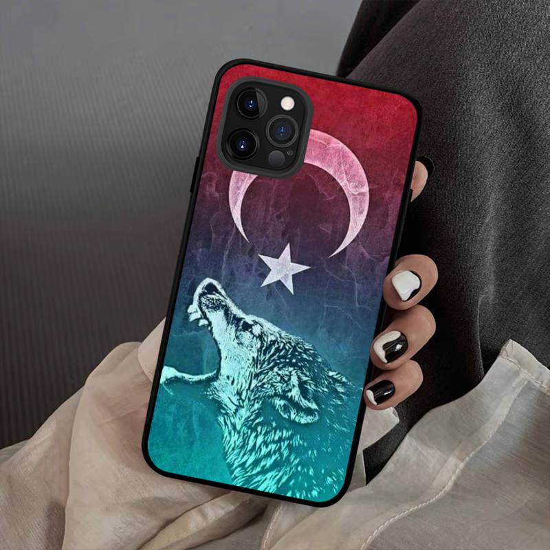 Flag Turkey Istanbul Antalya Mustafa Wolf Phone Case Silicone Soft for Iphone 14 13 12 11 Pro Mini XS MAX 8 7 6 Plus X XS XR