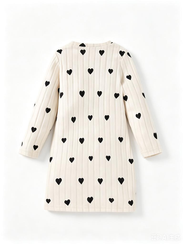 Girls' Casual Round Neck Sweatshirt Dress for Spring and Fall Everyday Wear