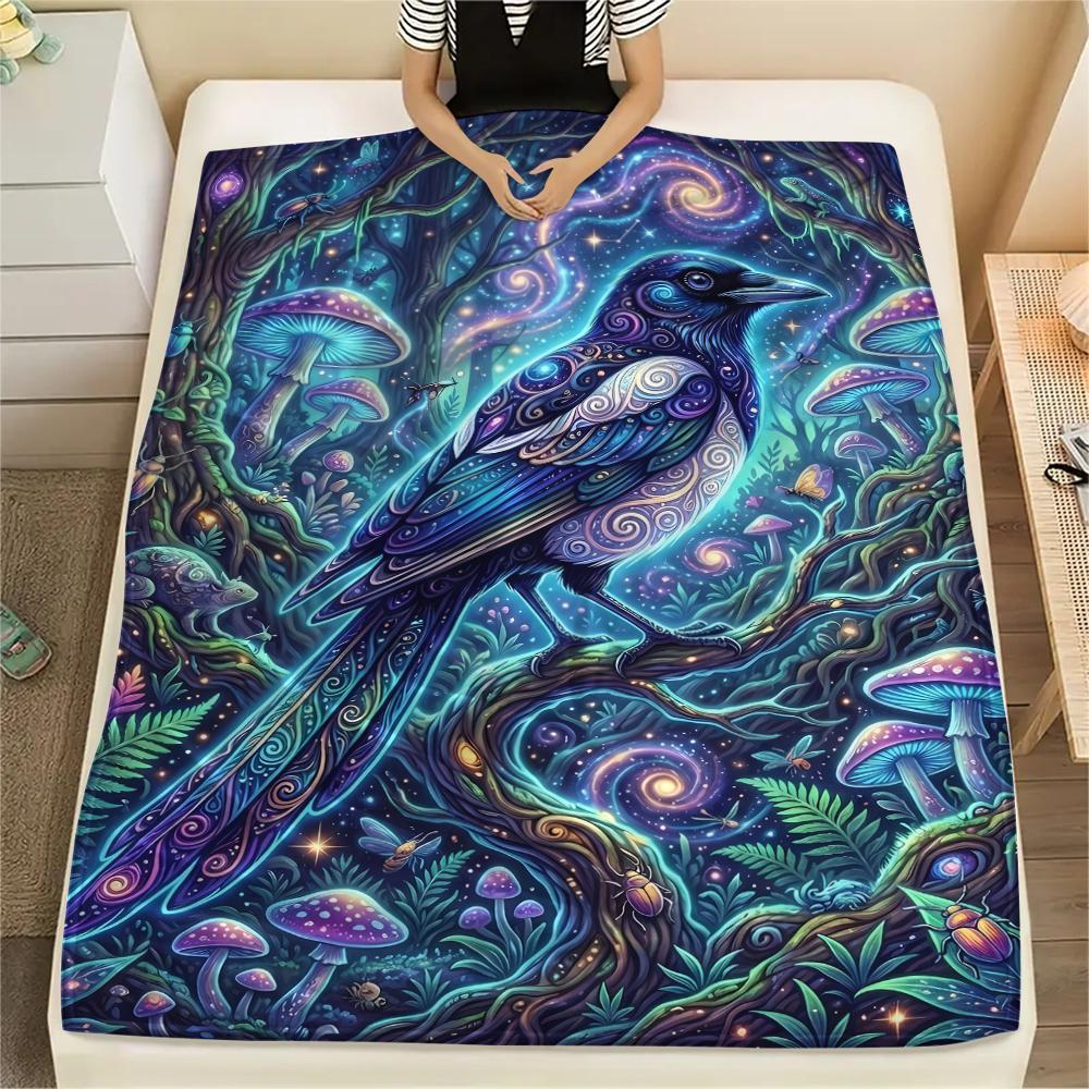 Colorful Line Animals Print Flannel Blanket,High quality Comfortable for All Seasons,Home Decor,Warmth and Comfort,Perfect for Christmas Gifts