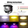 Motorcycle LED Driving Fog Lights 12V-24V Multiple Modes LED Auxiliary Lights For Tractor Truck ATV Off-road Vehicles Parts