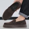 Autumn and Winter New Light Luxury Lefu Shoes for Men's 2026 Fashion Suede Kick on Versatile Lazy Shoes