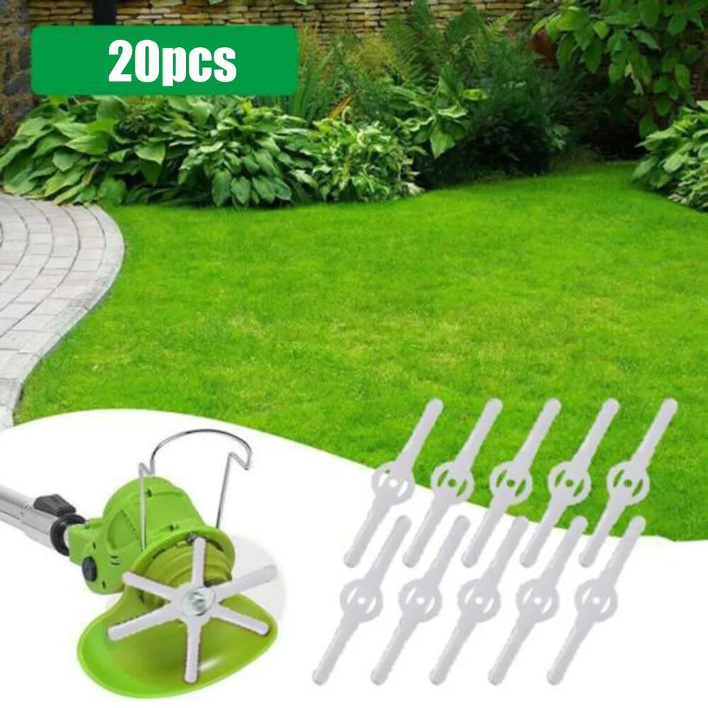 20PCS Plastic Cutter Blades Lawn Mower Blades For Garden Electric Cordless Grass Trimmer Tool Replacement Parts