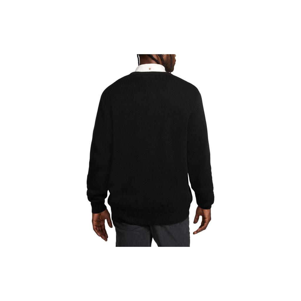 Nike Club Crew-Neck Sweater Comfortable Casual Versatile Solid Color Pullover Long Sleeve Sweater Men sweater Black FQ2912-010