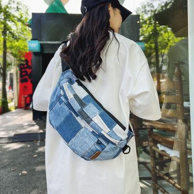Canvas Bag Women'S Korean Retro Messenger Bag Versatile Fashion Large Capacity Shoulder Bag Outdoor Sports Waist Bag Breast Bag