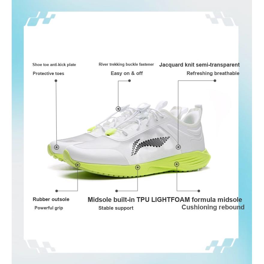 Li-Ning Cloud Comfortable Lightweight Drawstring Shock Absorption Low-Top Running Shoes Kids Sneakers White Yellow Green YKFU052-1