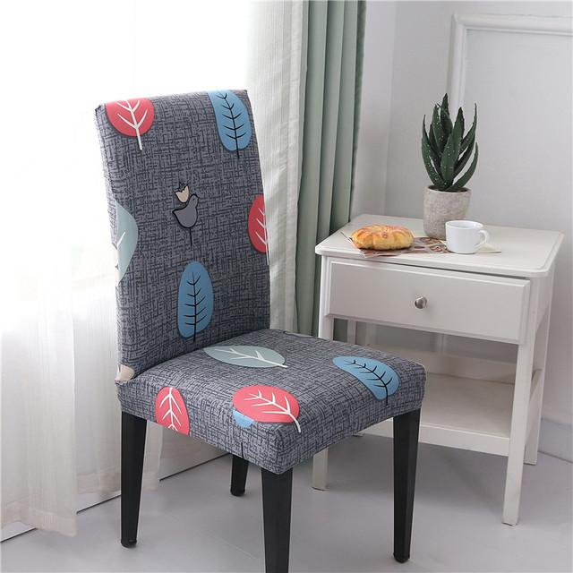 Printed Dining Chair Case Spandex Elastic Chair Slipcover Case Stretch Seat Covers For Wedding Hotel Banquet Home Use Dining Room