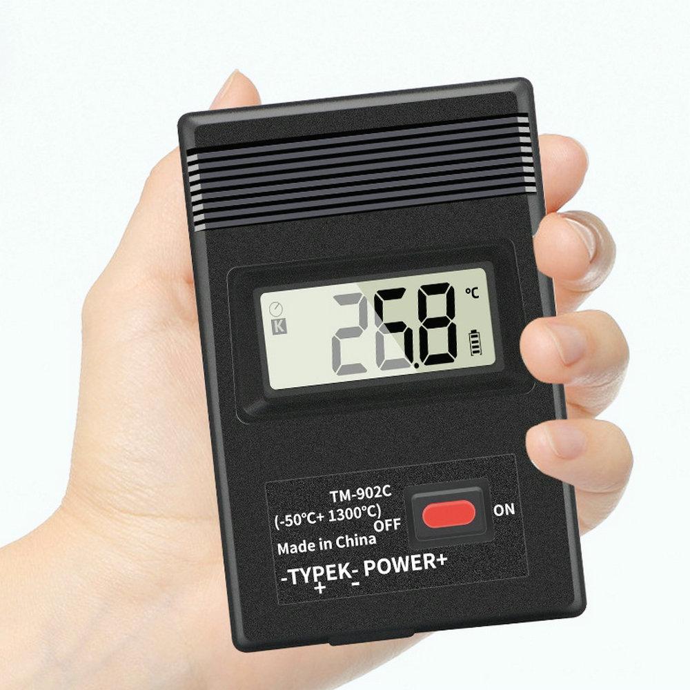 TM-902C Black K Type Digital LCD Temperature Detector Thermometer Industrial Thermodetector Meter + Thermocouple Probe