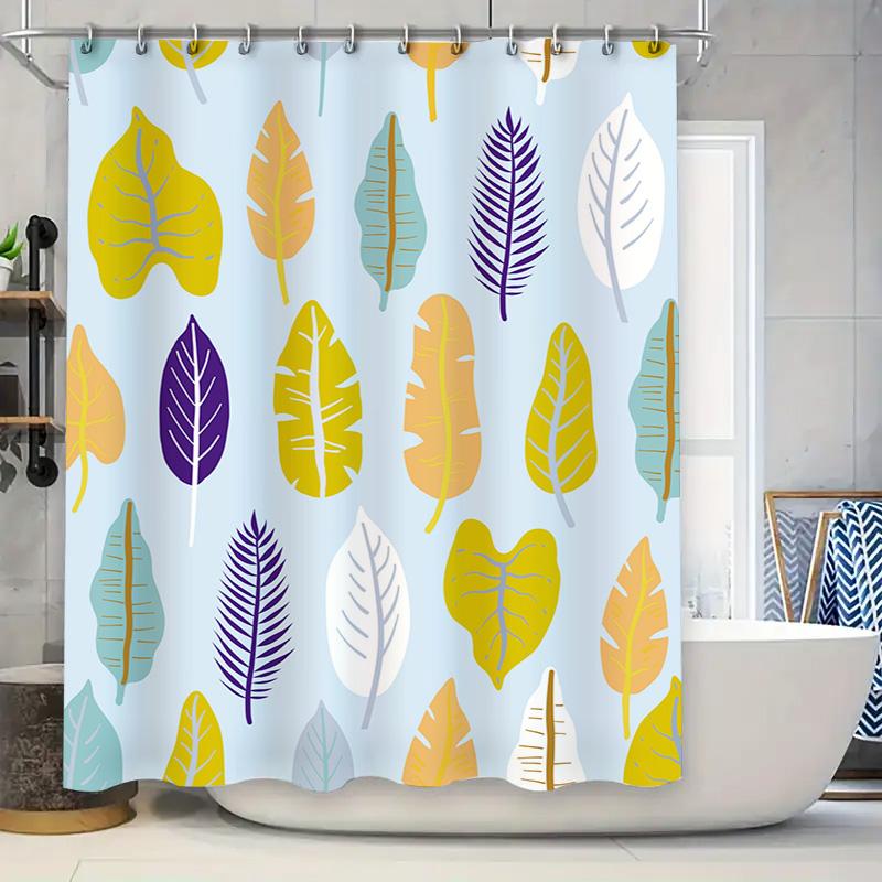 

Modern Bathroom Decor Shower Curtain With Geometric Shapes Bold Colors Black Yellow Blue Green Pink Design For Kids Bathrooms W60H190(CM)-1 Pcs