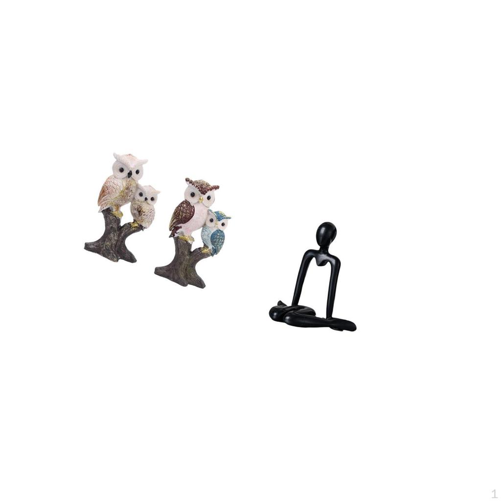 Thinker Statue Figurine Realistic Animal Sculpture Decorative Ornament for Desktop Tabletop Cabinet