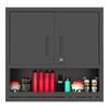 H77cm Wall-Mountable Metal Tool Cabinet with Lockable Door, 1 Adjustable Shelf and 1 Open Drawer - Garage, Storage, Office (Assembly Required)