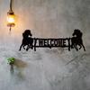 1pc Rustic Metal Horse Welcome Sign Home Decor Indoor Outdoor Unique Wall Art Gift for Halloween Christmas New Year